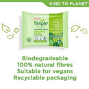Simple Kind To Skin Biodegradable Cleansing Wipes 25's