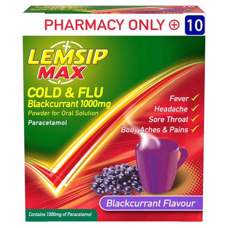 Lemsip Max Cold & Flu Blackcurrant 1000mg