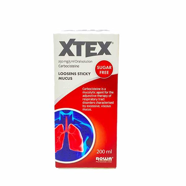 Xtex Carbocisteine 250mg/5ml Oral Solution Sugar Free 200ml