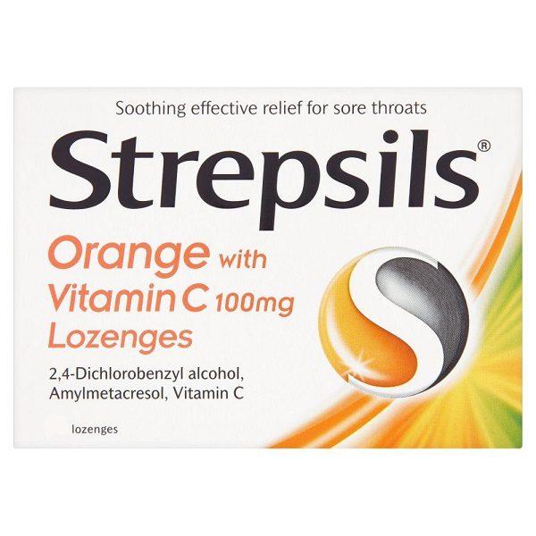 Strepsils Orange & Vitamin C Lozenges - 36 Pack