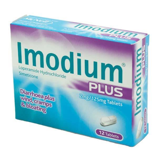 Imodium Plus Loperamide/Simeticone Tablets 12 Pack