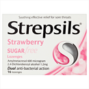 Strepsils Strawberry Sugar Free Lozenges - 16 Pack