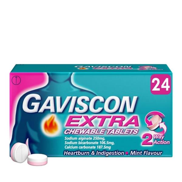 Gaviscon Extra Chewable Tablets - 24 Pack