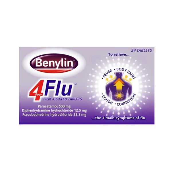 Benylin 4 Flu Tablets - 24 Pack