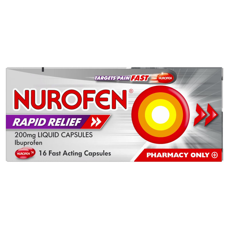 Nurofen Rapid Relief 200mg Liquid Capsules - 16 Pack 