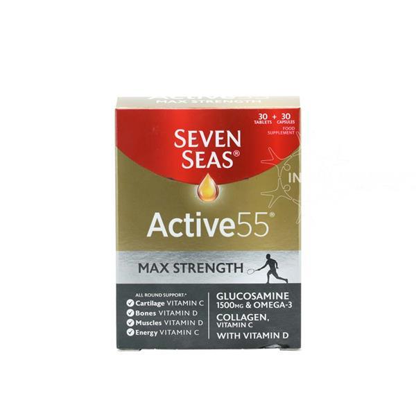Seven Seas Active 55 Max Strength 1500mg Glucosamine 30 Tablets & 30 Capsules