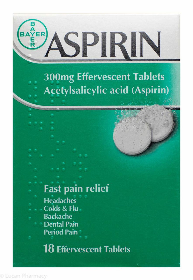 Bayer Aspirin 300mg Effervescent Tablets - 18 Pack