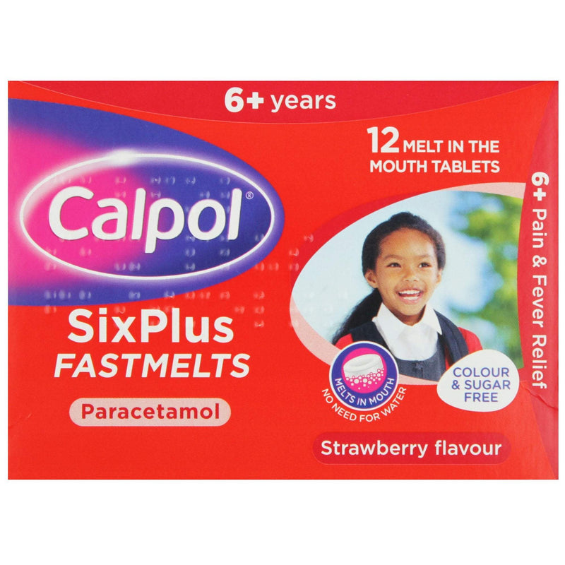 Calpol Six Plus Sugar Free Fastmelts 12 Tablets