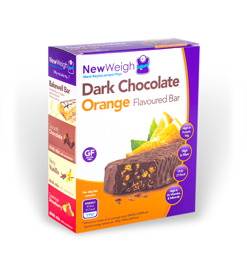 NewWeigh Dark Chocolate Orange Bar - 7 Pack