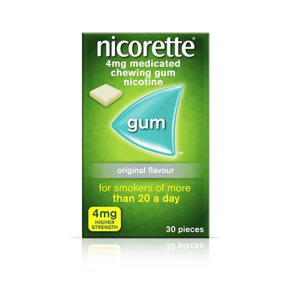 NICORETTE 4MG MEDICATED CHEWING GUM - 30 PIECES
