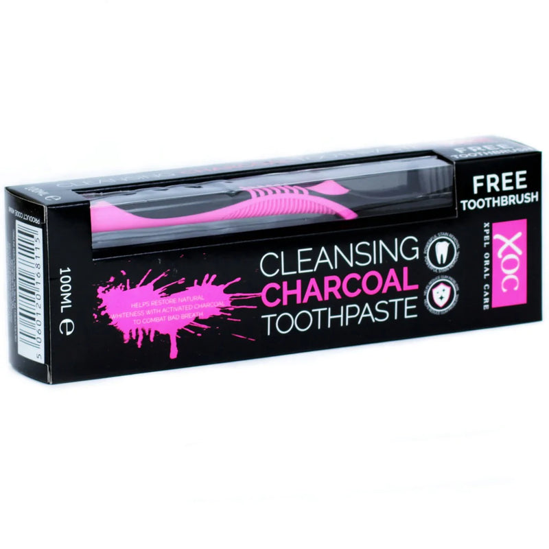 XOC Charcoal Cleaning Toothpaste 100ml -FREE Toothbrush