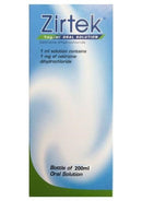 Zirtek Liquid Cetirizine 1mg/ml Oral Solution